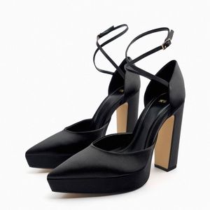 Zara - Satin high platform shoes - Sz 8